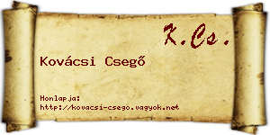Kovácsi Csegő névjegykártya